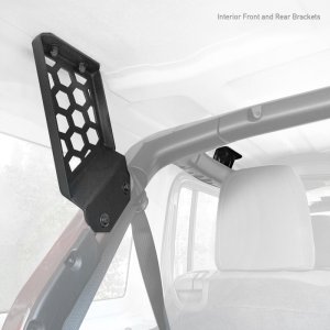 Jeep Wrangler JLU Roof Rack Accessory - Go Rhino - SRM Roll Bar Mount Kit - Textured Black - `19-`22